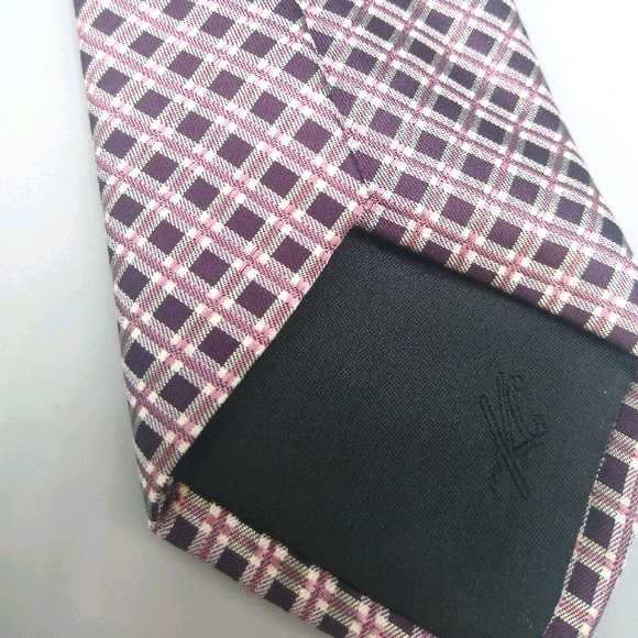 Kenneth Cole 100% Silk Plaid Check Necktie Slim Necktie Men's Tie - Picture 5 of 12
